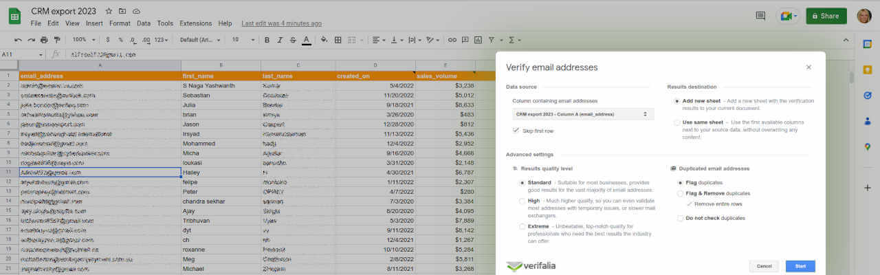 Presenting The Verifalia Add On For Google Sheets